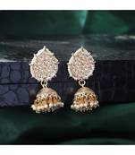 Gold Plated Partywear Kundan studded Designer Jhumka/jhumki Earring