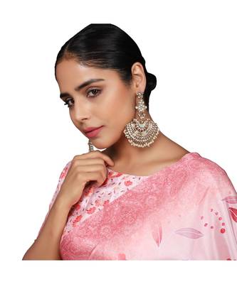 Gold Plated Partywear Meenakari Kundan studded Pastel Colour Earring 1