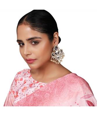Gold Plated Partywear Meenakari Kundan studdedBlue Colour Earring 4