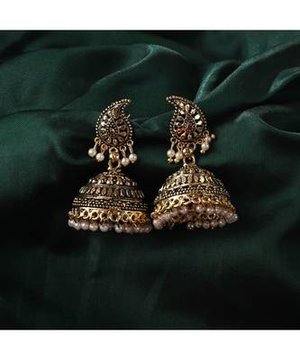 Gold Plated Traditional Jhumka Earring 1