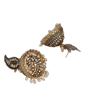 Gold Plated Traditional Jhumka Earring 3