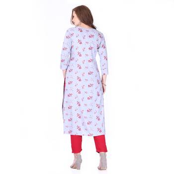 Blue printed rayon long-kurtis 2