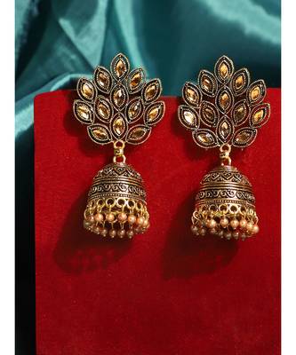 Gold Plated Traditional Jhumka Earring 1