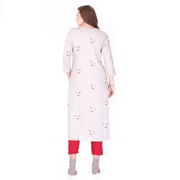 Grey printed rayon long-kurtis 2