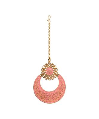 Traditional Gold Plated Stone Studded Meenakari Maangtika 2