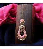 Traditional Gold Plated Stone Studded Meenakari Maangtika