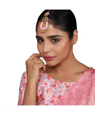 Traditional Gold Plated Stone Studded Meenakari Maangtika 3