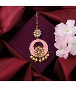 Traditional Gold Plated Stone Studded Meenakari Maangtika