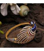 Stylish AD Studded Handcrafted Peacock Shape Bangle Style Bracelet