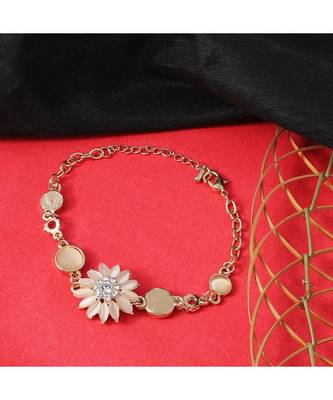 Stylish Partywear Floral Shaped Link Bracelet 1