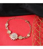 Stylish Partywear Floral Shaped Link Bracelet