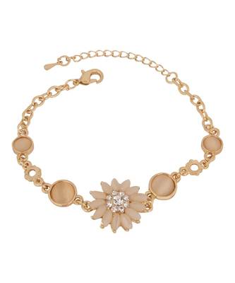 Stylish Partywear Floral Shaped Link Bracelet 2