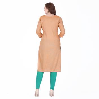 Yellow printed rayon long-kurtis 2