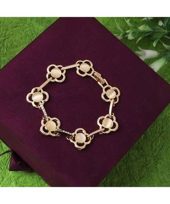 Stylish Partywear Floral Shaped Link Bracelet 1