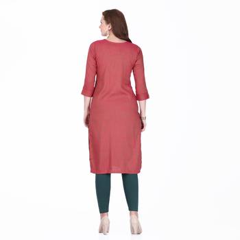 Maroon printed rayon long-kurtis 2