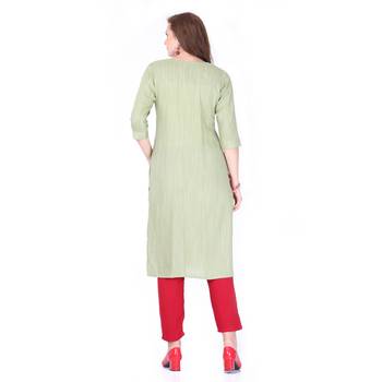 Green printed rayon long-kurtis 2