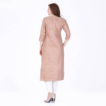 Brown printed rayon long-kurtis 2