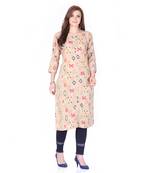 Grey printed rayon long-kurtis