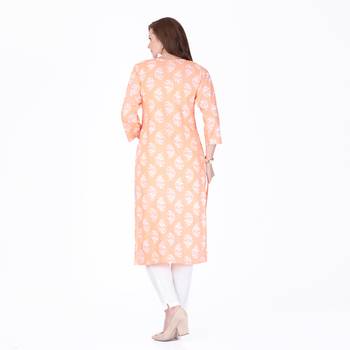 Pink printed rayon long-kurtis 2