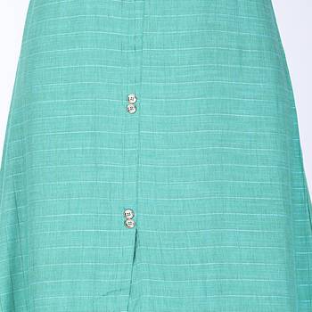 Green plain rayon long-kurtis 4