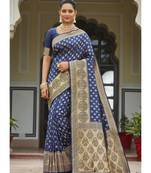 Blue Woven Party Wear Art Silk Sarees