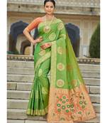 Sea Green Woven Party Wear Art Silk Sarees