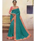 Turquoise Woven Party Wear Art Silk Sarees