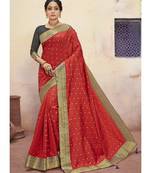 Red Woven Party Wear Art Silk Sarees