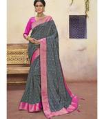 Grey Woven Party Wear Art Silk Sarees