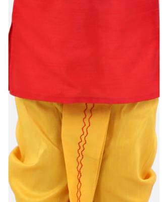 BownBeeAttached Jacket Dhoti Kurta For Boys-Red 4