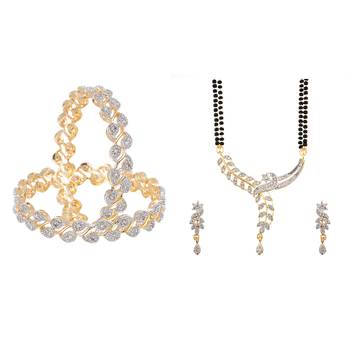 White cubic zirconia jewellery-combo 1