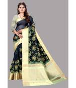 Green Banarasi Organza Saree With Blouse