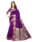 Purple Jari Border Pure Silk Saree With Blouse