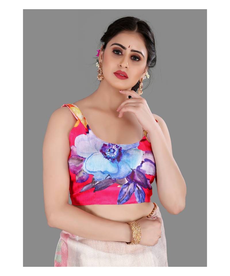 Pink Lace Border Organza Saree With Blouse