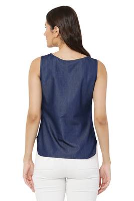Navy-blue printed denim tunics 2
