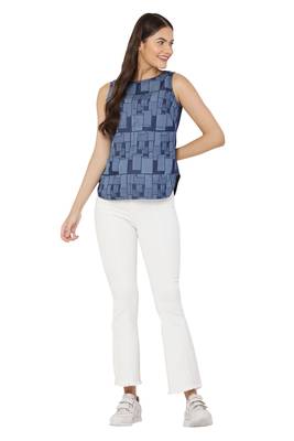 Navy-blue printed denim tunics 4