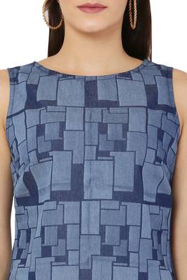 Navy-blue printed denim tunics 5