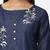 Navy-blue embroidered denim tunics