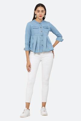 Blue plain denim tunics 4