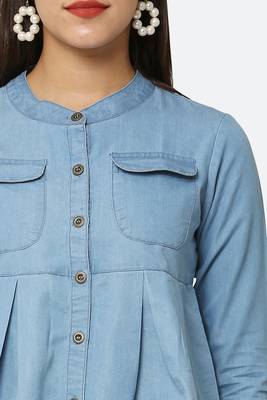 Blue plain denim tunics 5