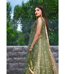 Designer embroidered ethnic green lehenga