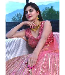 Gorgeous shades of pink antique lehenga