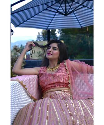 Gorgeous shades of pink antique lehenga 3