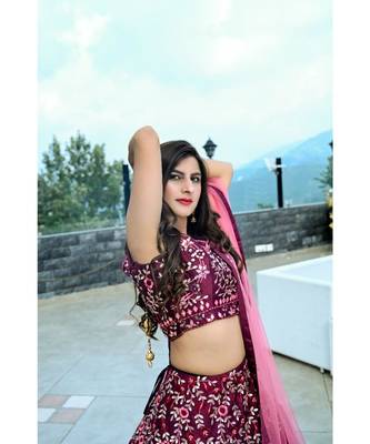Mirror work embroidered lehenga 2