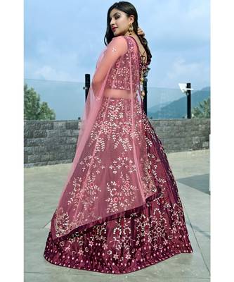 Mirror work embroidered lehenga 3