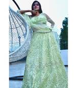 Designer embroidered pastel lehenga