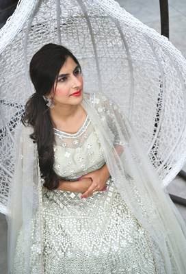 Beautiful embroidered pastel green lehenga 3