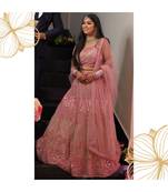 Mirror work pink lehenga