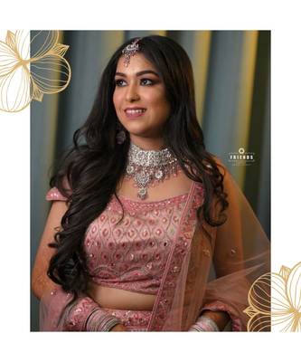 Mirror work pink lehenga 2