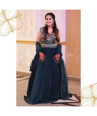 Gorgeous embroidered bottle green lehenga 1